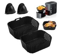 UptVin 2 stampi in silicone Airfryer per Ninja Double Stack SL400 SL401 9,5 l, accessori per friggitrice ad aria calda, inserto in silicone con impugnatura in silicone per Foodi Max Dual Zone