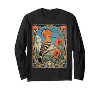 Upupa Uccello Art Nouveau Floreale Stile Vintage Maglia a Manica