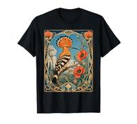 Upupa Uccello Art Nouveau Floreale Stile Vintage Maglietta