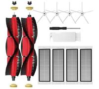 UPUPDAY Kit di Accessori per Xiaomi Roborock S5 Max S6 Pure S6 Max S6 MaxV S65 S60 S6 S55 S51 S50 S5, Ricambio per Roborock S5 Max S6 Max, 4 Filtri HEPA, 4 Spazzole Laterali, 2 Spazzola Principale