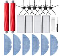 UPUPDAY Kit di Accessori Ricambio per Roborock S7 /S7 Plus /S7 MaxV /S7 MaxV Ultra /S7 Pro Ultra, 2 Spazzole Principali, 4 HEPA Filtri, 6 Panni, 6 Spazzole Laterali