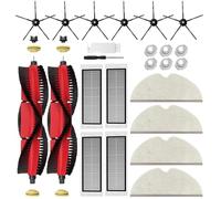 UPUPDAY Pezzi di ricambio, accessori compatibili con Xiaomi Roborock S5 Max S6 Pure MaxV S50 S51 S55 S60 S65 Aspirapolvere, 2 Spazzole a Rullo + 6 Spazzole Laterali, 4 Filtri HEPA, 2 Panni per la