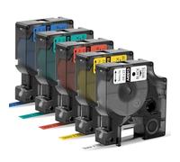 Upwinning 40913 40916 40917 40918 40919 Nastro per etichette 9 mm x 7 m, compatibile con Dymo D1 Natro 9mm bianco/blu/rosso/giallo/verde per LabelManager 160 210D 280 360D 420P 640CB, confezione da 5