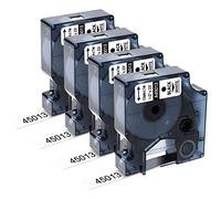 Upwinning 45013 Nastro 12mm x 7m Compatibile con Dymo D1 S0720530 12mm Nastri Nero su Bianco, Compatibile per Dymo LabelManager 160 210D 260P 280 360D 420P PnP 450 500TS 640CB, 4x