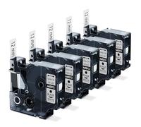 Upwinning 45013 s0720530 Nastro per Etichette 12 mm x 7 m compatibile con Dymo D1 Etichette 12mm x 7m Nero su Bianco, Compatibile per Dymo LabelManager 160 210D 280 360D 420P 640CB Etichettatrice, 5x