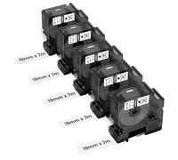 Upwinning 45803 Nastro 19 mm x 7 m compatibile con Dymo D1 19mm Etichette Nero su Bianco s0720830, Ricarica D1 Etichette 19 mm compatibile per Dymo LabelManager 360D 420P 640CB Etichettatrice, 5x