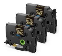 Upwinning Tze-334 compatibile con Brother P-touch Nastro Oro 12mm, 3 pezzi