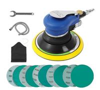 UPWOOD, levigatrice orbitale ad aria, con tubo e sacchetto per la polvere, levigatrice pneumatica con 10 pezzi di carta vetrata per carrozzeria, lavorazione del legno (tipo vuoto da 6 pollici)