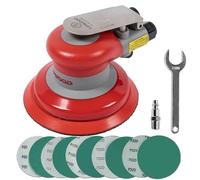 UPWOOD Levigatrice Orbitale Pneumatica Casuale 5 Pollici Levigatrice Palma Leggera 3/16" (5 mm) Diametro Orbit 12000 Giri/Min con 15 Pz Carta Vetrata Extra