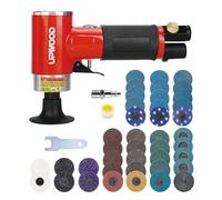 UPWOOD Mini Smerigliatrice Pneumatica Angolare 50mm, Set di Levigatrice Pneumatica da 2 Pollici, Strumento di Preparazione delle Superfici a 90° con 41 Dischi di Cambio Rapido