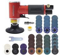 UPWOOD Mini Smerigliatrice Pneumatica Angolare 75mm, Set di Levigatrice Pneumatica da 3 Pollici, Strumento di Preparazione delle Superfici a 90° con 41 Dischi di Cambio Rapido