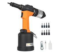 UPWOOD Strumento per rivetti idraulici ad aria resistente con pulsante reversibile, HPS6312F Rivettatrice pneumatica Rivettatrice automatica Dado Pistola Kit di impostazione viene fornito con 8