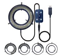 UPWTKIM Luce per microscopio, illuminatore ad anello a LED, USB, 144 LED, con 4 zone di illuminazione regolabili, per microscopio binoculare digitale binoculare trinoculare stereo