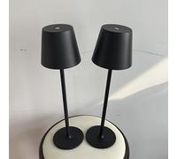 UPXNBOR Lampada da tavolo a LED senza fili, 2 pezzi, lampada da tavolo a batteria, per interni ed esterni, lampada da tavolo a 3 livelli, luce calda dimmerabile, IP54, impermeabile, alloggiamento in