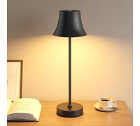 UPXNBOR Lampada da Tavolo LED Senza Fili, Ricaricabile, per Interni ed Esterni, Luce Calda Dimmerabile a 3 Livelli, IP54 Impermeabile, Corpo in Metallo Curvo, Nero