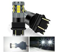UPXSXT 2Pcs 3157 LED luce freno lampadina bianca, 4157 3057 3157A 3457 4057 T25 P27/7W CANBUS senza errori Anti Hyper Flash lampadina di ricambio Super Luminoso 30-SMD 25W 4000LM