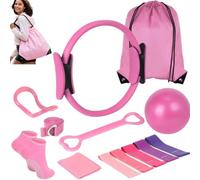 UPYOLUSCC Set di 13 accessori per pilates, per la casa, pilates, pilates, per la casa, pilates, kit essenziale per donne con palla da yoga, anello da yoga, accessori per pilates (rosa)