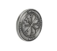 Uqezagpa 1. Amuleto vintage con sigillo di re Salomone, guida spirituale, ricchezza, fortuna, oggetto da collezione e decorazione per la casa, sigillo di Giove Re Salomone, Misura unica, come
