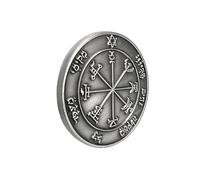 Uqezagpa 1. Amuleto vintage con sigillo di re Salomone, guida spirituale, ricchezza, fortuna, oggetto da collezione e decorazione per la casa, sigillo di Giove Re Salomone, Misura unica, come