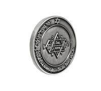 Uqezagpa 1. Amuleto vintage con sigillo di re Salomone, guida spirituale, ricchezza, fortuna, oggetto da collezione e decorazione per la casa, sigillo di Giove Re Salomone, Misura unica, come