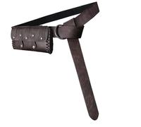 Uqezagpa 1 Set Doppia Chiusura Cintura Medievale Set Con Marsupio Portatile Rievocazione Storica Gear Faux Leather Design Accessori Per Costumi Cosplay, Marrone chiaro, Taglia unica