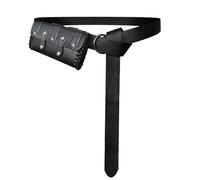 Uqezagpa 1 Set Doppia Chiusura Cintura Medievale Set Con Marsupio Portatile Rievocazione Storica Gear Faux Leather Design Accessori Per Costumi Cosplay, Nero , Taglia unica
