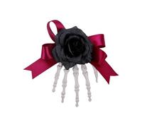 Uqezagpa 1pc gotico scheletro mano clip di capelli con accenti rosa per feste punk Halloween e Cosplay accessori per capelli per cosplay