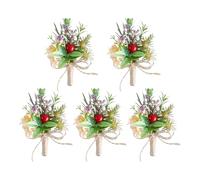 Uqezagpa 5 pezzi elegante fiore all'occhiello per sposa e sposi fiori colorati spilla fatta a mano corpetto festa
