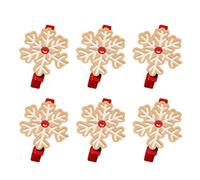 Uqezagpa 6 clip natalizie in legno a forma di cuore di Babbo Natale, per foto e biglietti