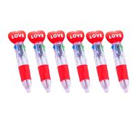 Uqezagpa 6 penne multicolore 4 penne colorate in 1 per annotare appunti penne a sfera retrattili per la scuola penne a sfera con animali dei cartoni animati presa comoda