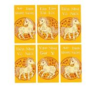 Uqezagpa 6pcs cultura vietnamita ispira buste rosse con texture smerigliata lunari anno cavalli modello buona fortuna imballaggio senza impronte digitali opaco buste rosse