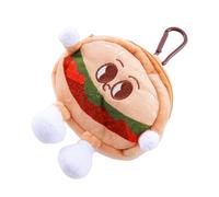 Uqezagpa Accessorio portatile morbido dei materiali del poliestere dei capibara dei sacchetti della moneta adorabile alla moda per lo studente e alla moda, Hamburger, Diameter Length 9cm