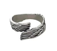 Uqezagpa Accessorio regolabile in lega color argento ispirato alle piume, per donne e uomini, idee regalo alla moda, unisex, anelli aperti con piume, per donne e uomini, One Size, come descritto, come