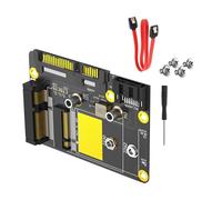 Uqezagpa Adattatore 2 in 1 MSATA Solid States Disk a doppio SATA3 Adattatore MSATA da 6,3 cm a SATA3.0 Solid States Disk SATA3.0 Soluzione di archiviazione desktop