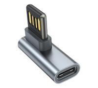 Uqezagpa Adattatore a gomito da USB a tipo C a gomito a 90 gradi, spine a doppia faccia per smartphone, tablet, computer portatili, collegamento di tipo C