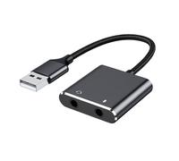 Uqezagpa Adattatore audio USB per scheda audio esterna per PC e laptop, adattatore per microfoni USB a 3,5 mm per cuffie