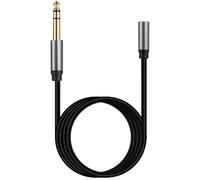 Uqezagpa Adattatore da 1/4" a 1/8", adattatore da 3,5 mm femmina a 6,35 mm maschio adattatore audio chiaro e stabile