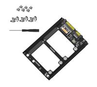 Uqezagpa Adattatore da mSATA a SATA3.0 doppio mSATA a SATA3.0 scheda adattatore da 6 Gbps con custodia in metallo