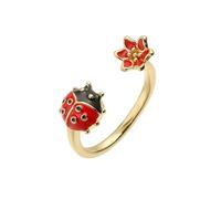 Uqezagpa Anelli di design a coccinelle con apertura regolabile in rame liscio, vivace accento smaltato, gioielli da indossare tutti i giorni, sei coccinelle maculate, anelli aperti gioielli