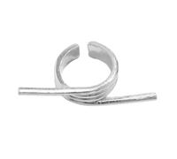 Uqezagpa Anelli di fiocco esagerati di colore oro e argento anelli a doppio fiocco da donna alla moda aperti regolabili gioielli aperti per coppie, Silver, come descritto, come descritto