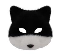 Uqezagpa Animale Mezza Maschera Volpi Lupo Peluche Gatti Facce Halloween Cosplay Party Costumi Puntelli Per Donne Uomini Peluche Gatti Faccia