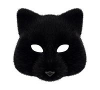 Uqezagpa Animale Mezza Maschera Volpi Lupo Peluche Gatti Facce Halloween Cosplay Party Costumi Puntelli Per Donne Uomini Peluche Gatti Faccia