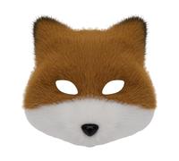 Uqezagpa Animale Volpi Lupo Peluche Gatti Mezza Viso Eyemask Cosplay Halloween Costume Puntelli Per Mascherate Carnevale Halloween Cosplay Costume