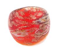 Uqezagpa Artistico Muranos Anelli in vetro con unico intarsio di sabbia dorata accessori etnici fatti a mano per donne eleganti confortevoli, Misura unica, come descritto, come descritto