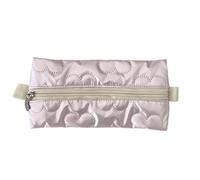 Uqezagpa Astuccio portamatite con fiocco, organizer portatile, grande capacità, borsa da viaggio per trucchi per studenti, donne, ragazze, multi scomparto, C, Love