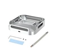 Uqezagpa Base in alluminio per piccoli computer con spazio di archiviazione in due posizioni e sollevamento da 20 mm per un migliore flusso d'aria Supporto verticale per laptop portatile per scrivania