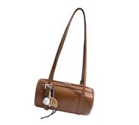 Uqezagpa Borsa a tracolla a forma di cilindro per le donne 2025 borse ascelle alla moda borsa a tracolla in pelle PU borsa da sera borsa quotidiana, Marrone, One Size