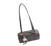 Uqezagpa Borsa a tracolla a forma di cilindro per le donne 2025 borse ascelle alla moda borsa a tracolla in pelle PU borsa da sera borsa quotidiana, grigio, One Size