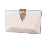 Uqezagpa Borsa a tracolla alla moda in PU borsa da sera catena borsa casual per la borsa della spesa guardaroba della donna contemporanea, bianco, One Size
