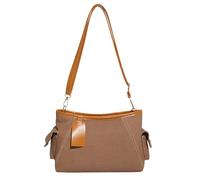 Uqezagpa Borsa a tracolla ergonomica di grande capacità in PU premium con tasche organizzative per pendolarismo e viaggi di lavoro Borsa a tracolla alla moda per tutti i giorni, Marrone, One Size